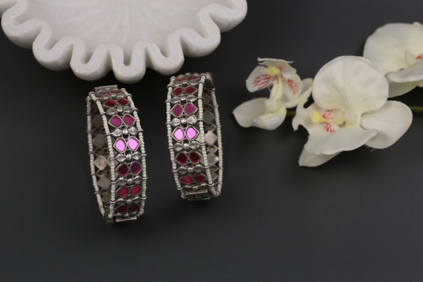 Rajasthani Glass Bangles -Pink( 2.4 openable)