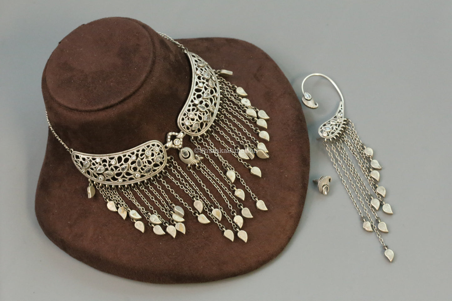 Kinjal Dave Style Fusion Oxidized Set - Clear