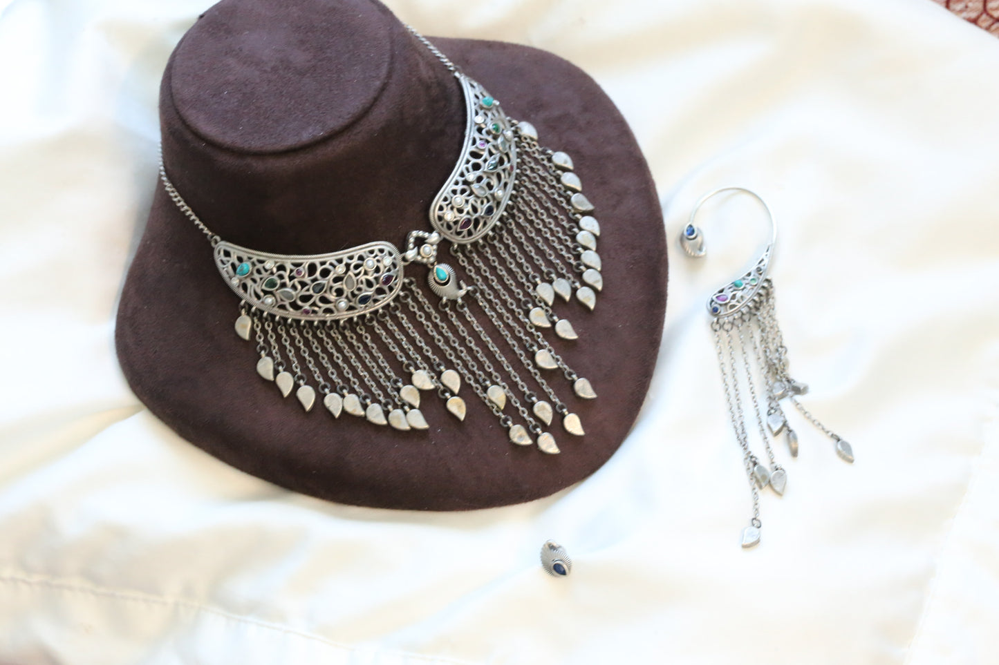 Kinjal Dave Style Fusion Oxidized Set - Multi