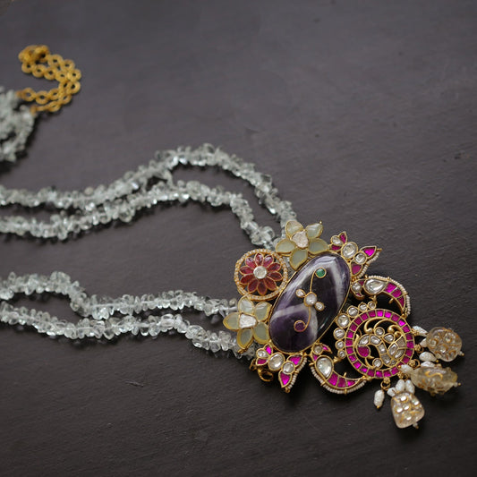 Amethyst Fusion Jadau Kundan Necklace