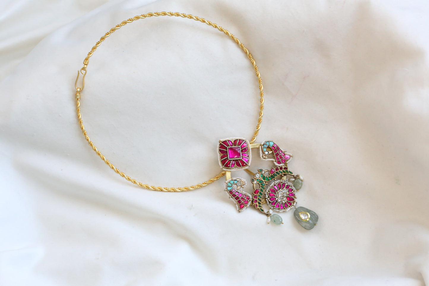 Samaira Fusion Jadau Kundan Hasli  Necklace