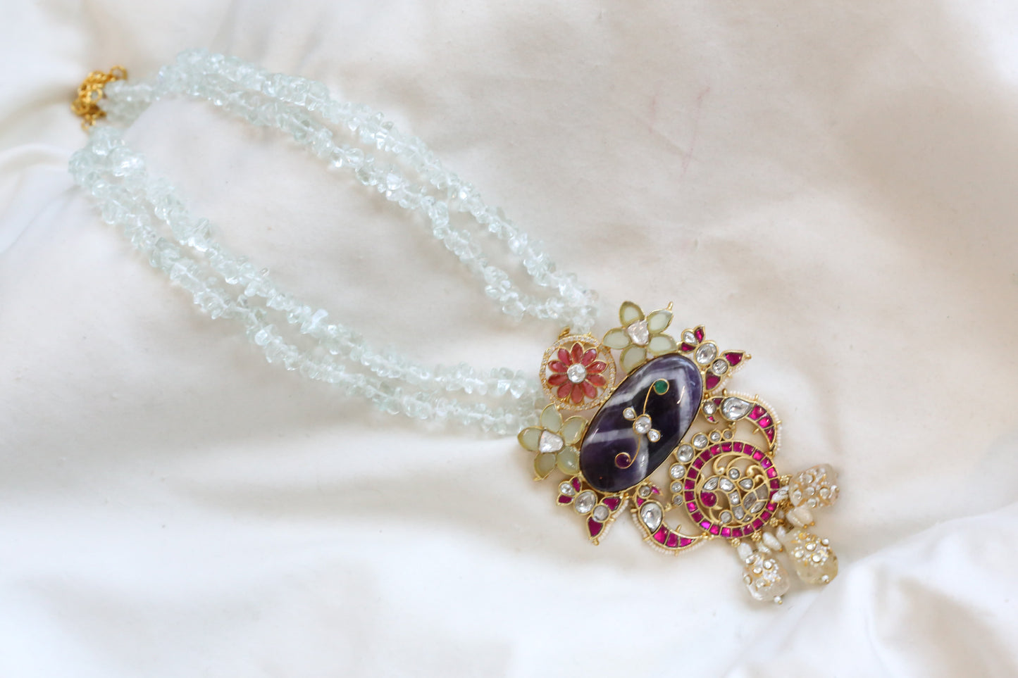Amethyst Fusion Jadau Kundan Necklace