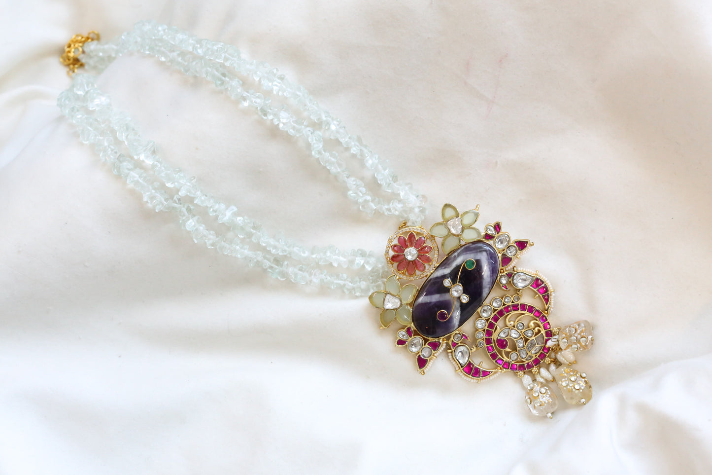 Amethyst Fusion Jadau Kundan Necklace