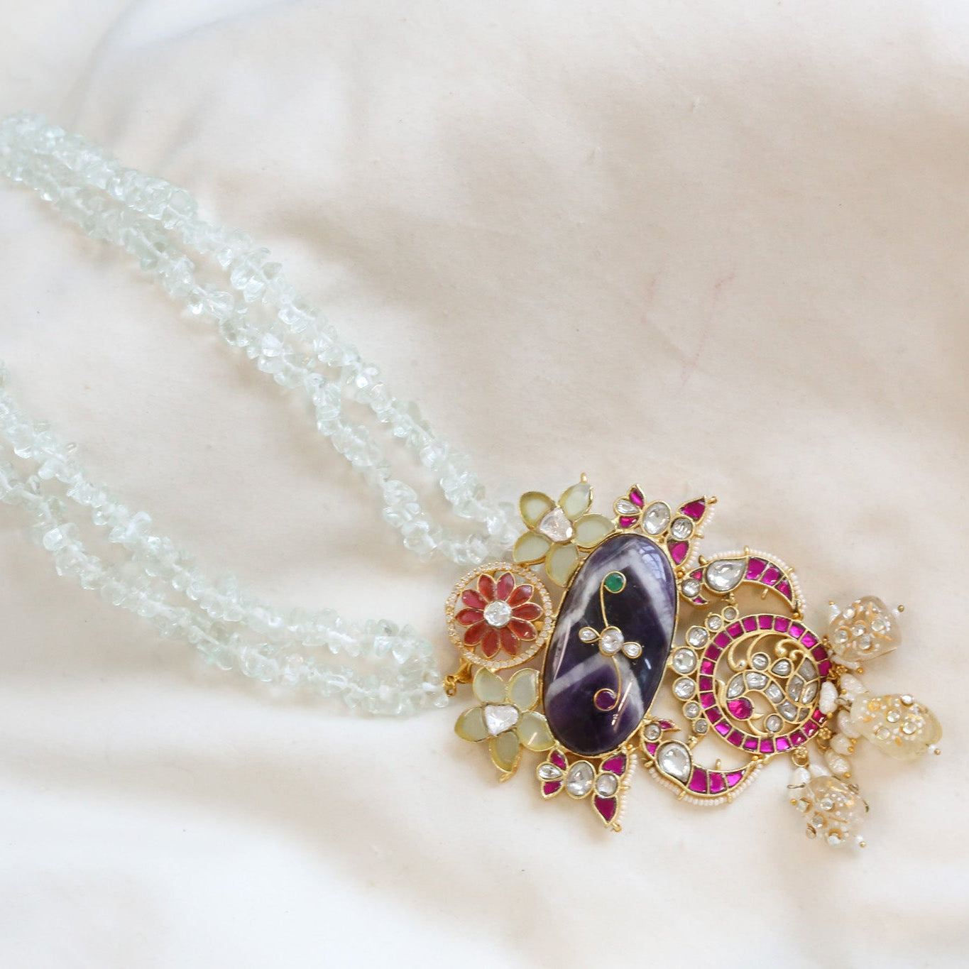 Amethyst Fusion Jadau Kundan Necklace