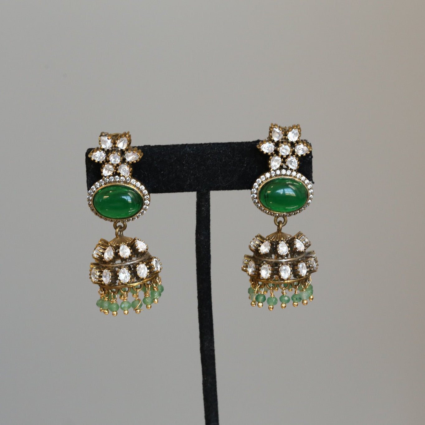 Moissanite & Pota Doublet Jhumka
