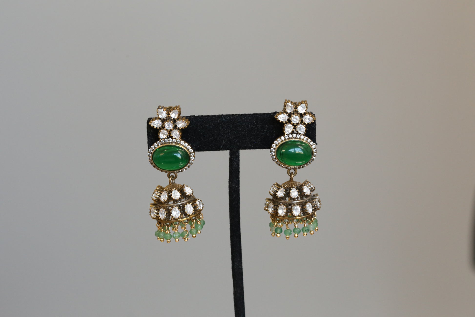Moissanite & Pota Doublet Jhumka