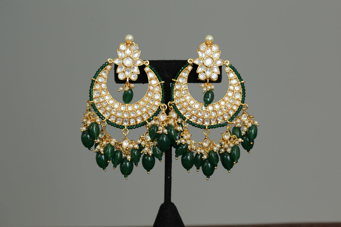 Premium Polki Kundan Chandbaali
