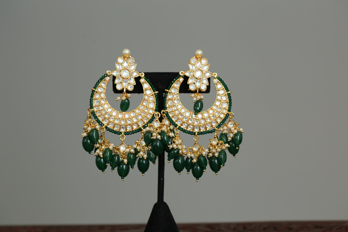 Premium Polki Kundan Chandbaali
