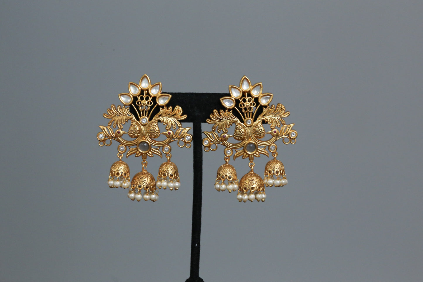 Peacock Matt Gold Jhumka