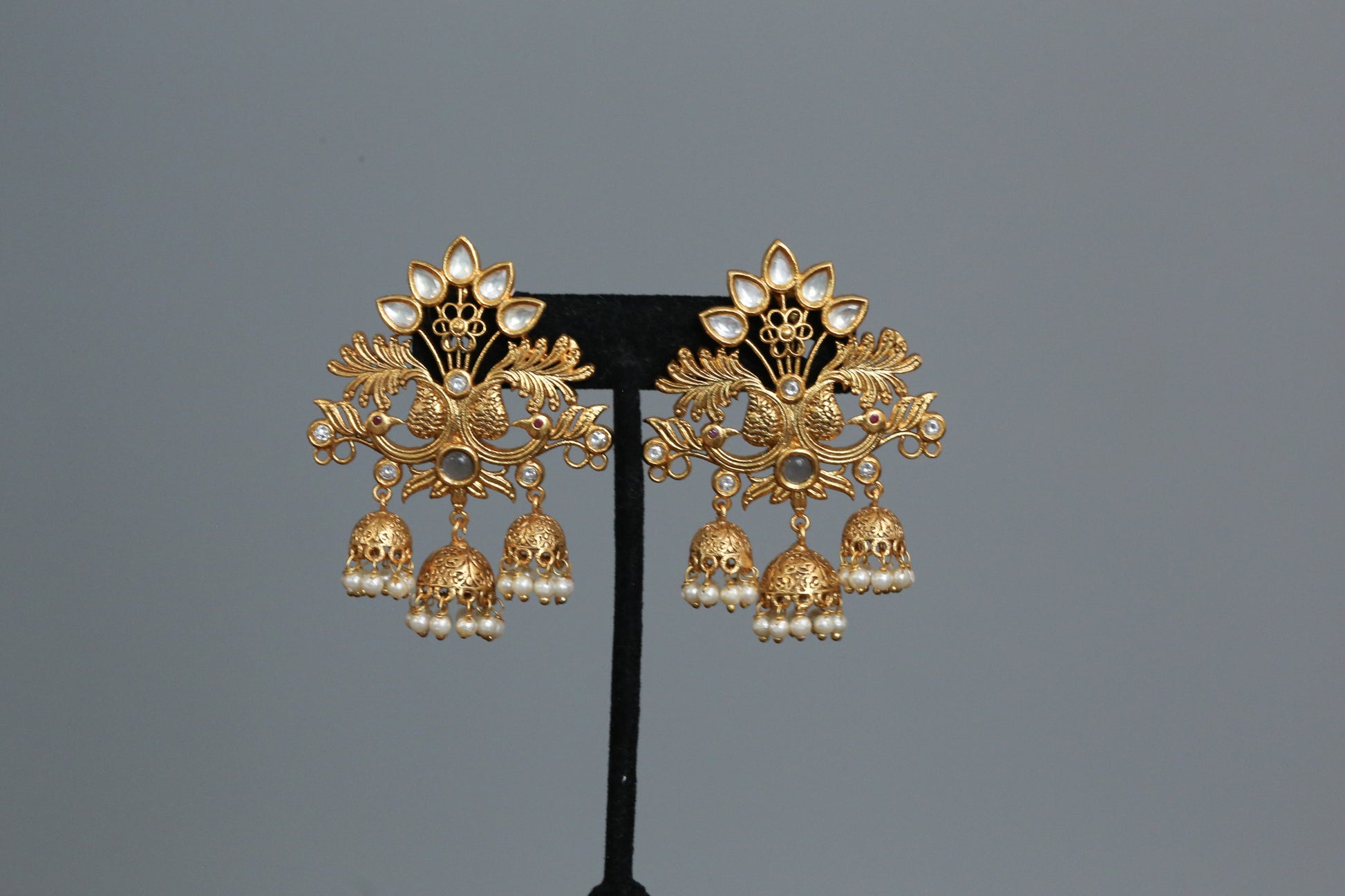 Peacock Matt Gold Jhumka