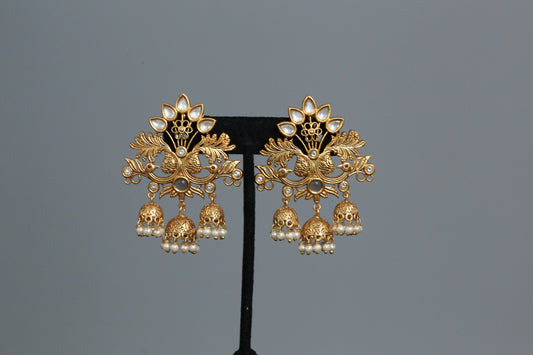 Peacock Matt Gold Jhumka