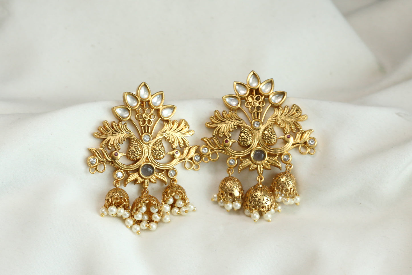 Peacock Matt Gold Jhumka