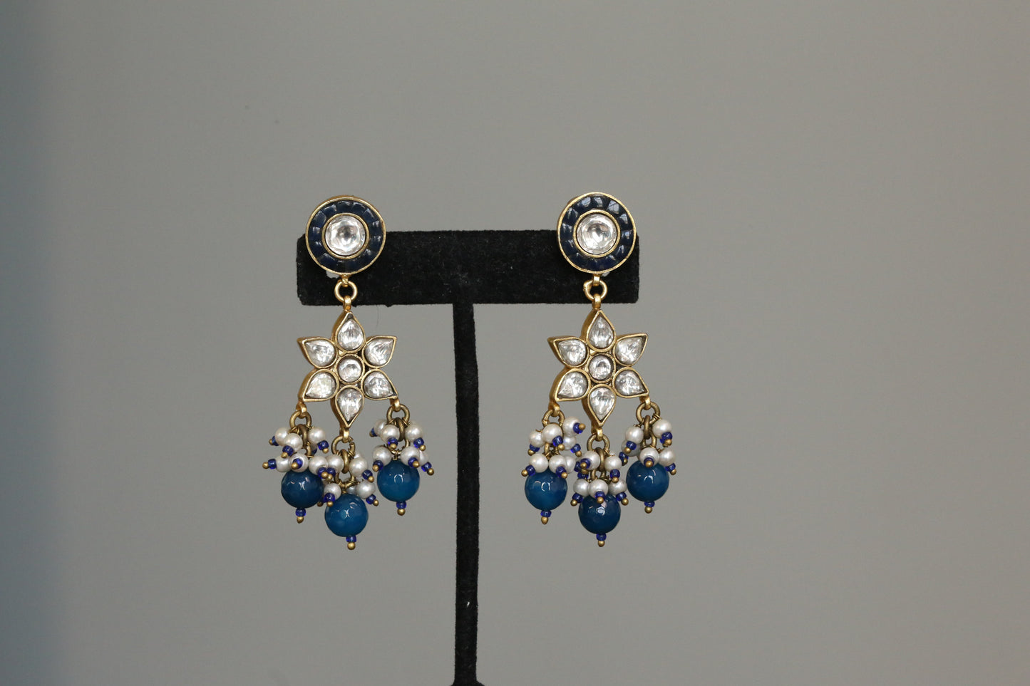 Richa Vintage Gold Takkar Kundan Earrings