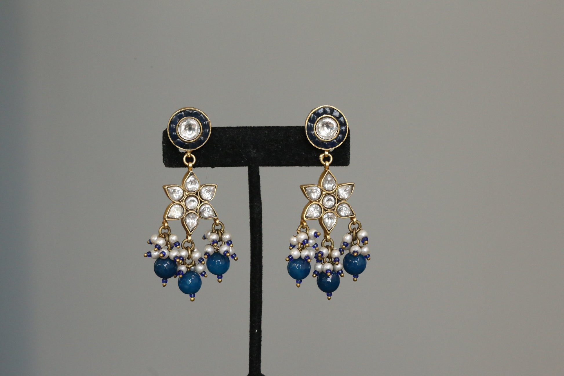 Richa Vintage Gold Takkar Kundan Earrings