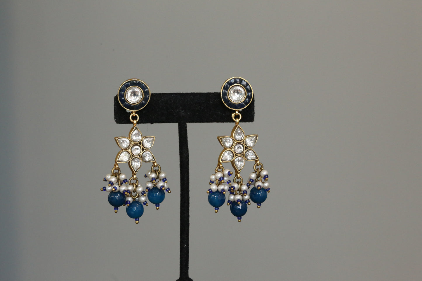 Richa Vintage Gold Takkar Kundan Earrings