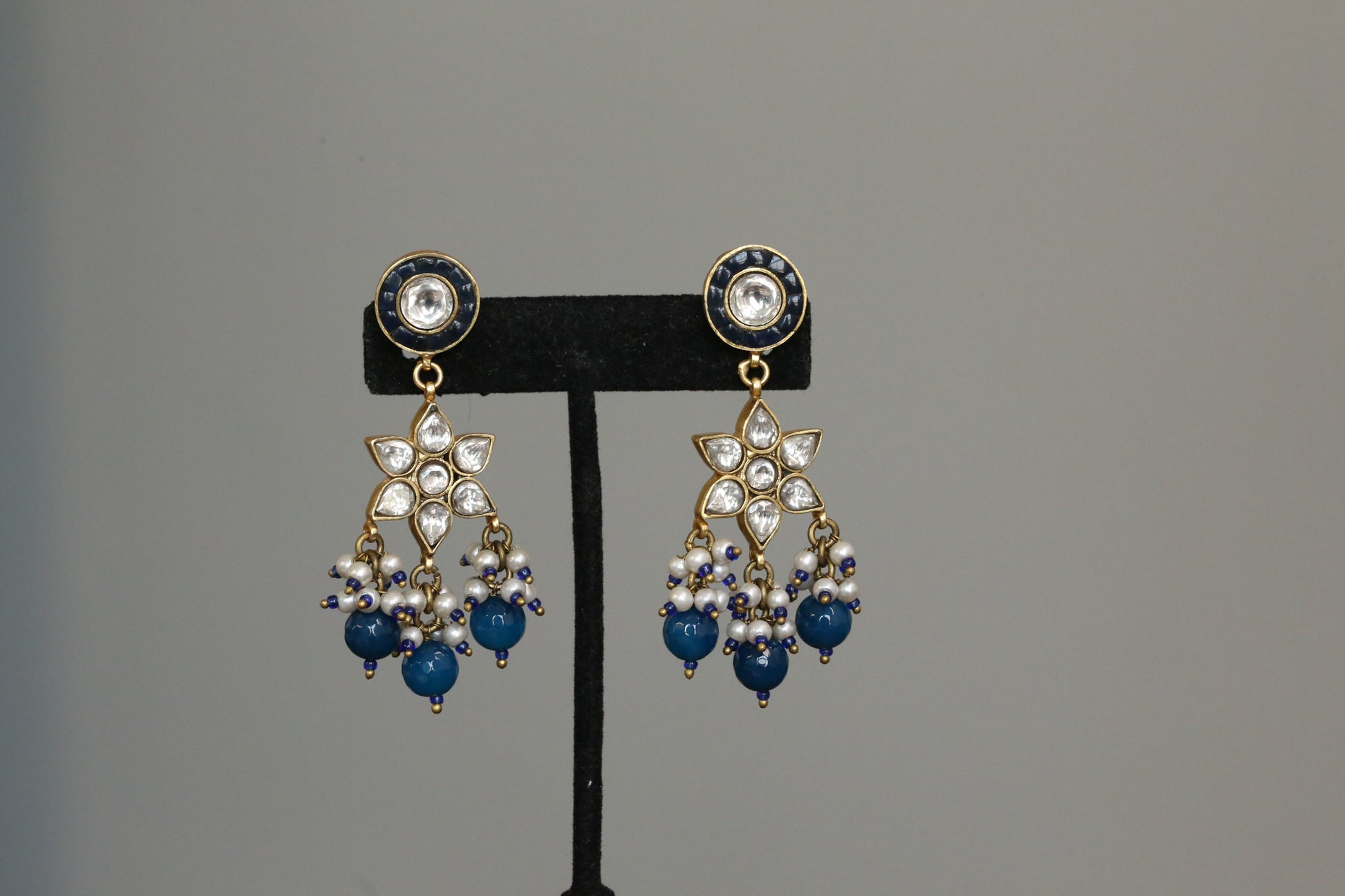 Richa Vintage Gold Takkar Kundan Earrings