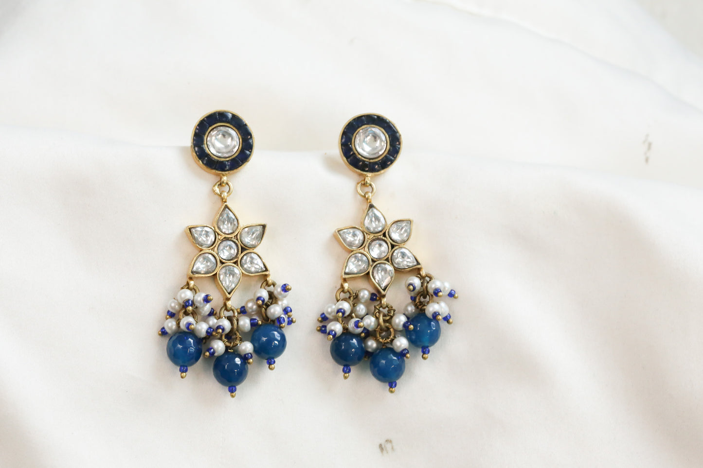 Richa Vintage Gold Takkar Kundan Earrings