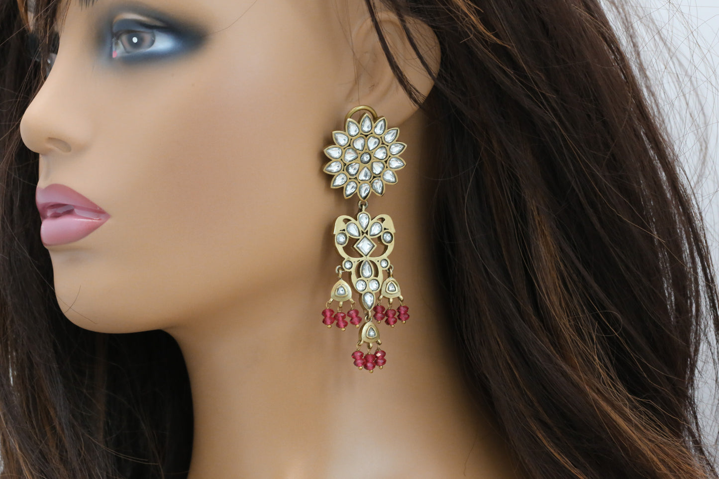 Saira One Of Antique Giold Kundan Earrings