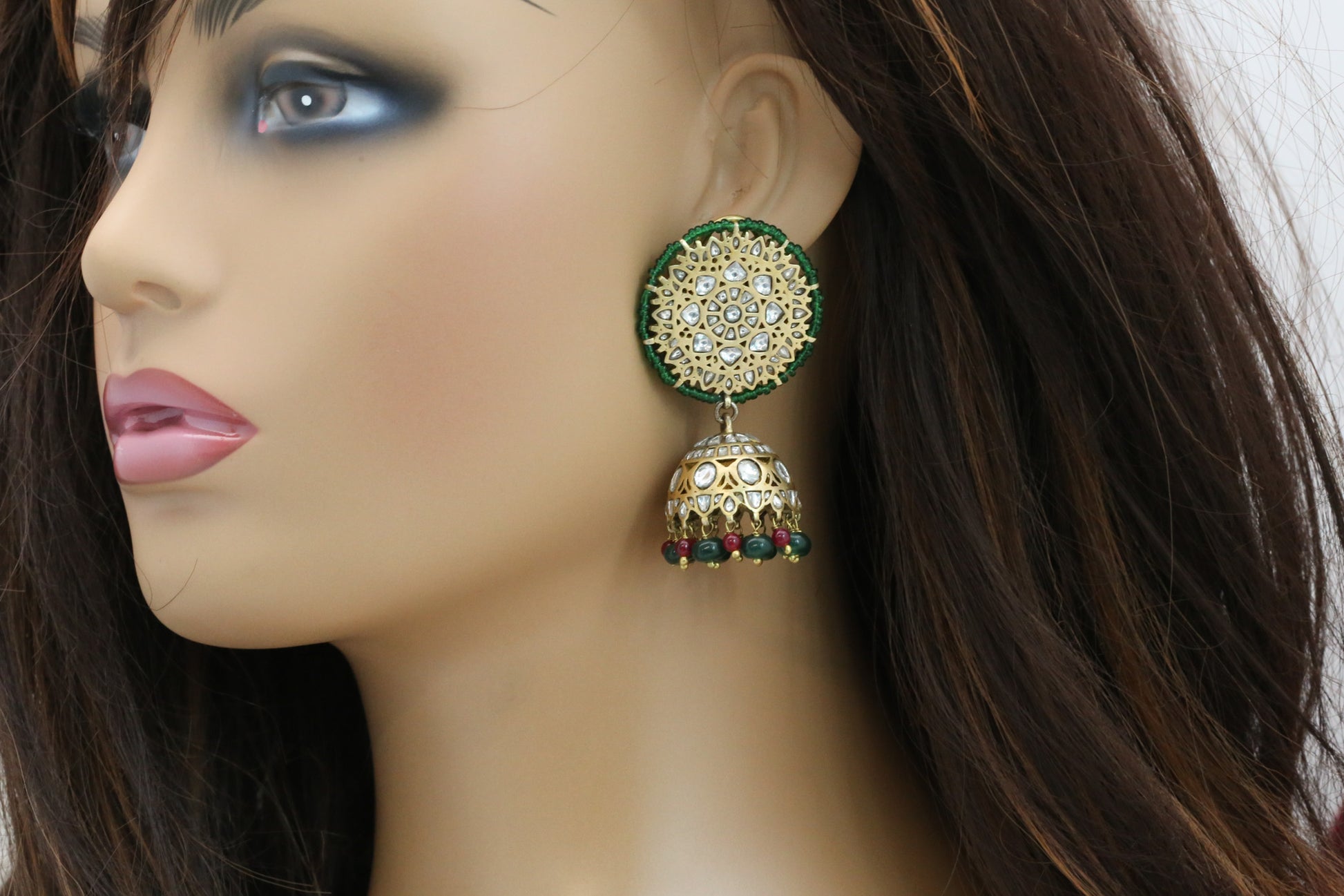 Tejasvi Vintage Gold Kundan Jhumka
