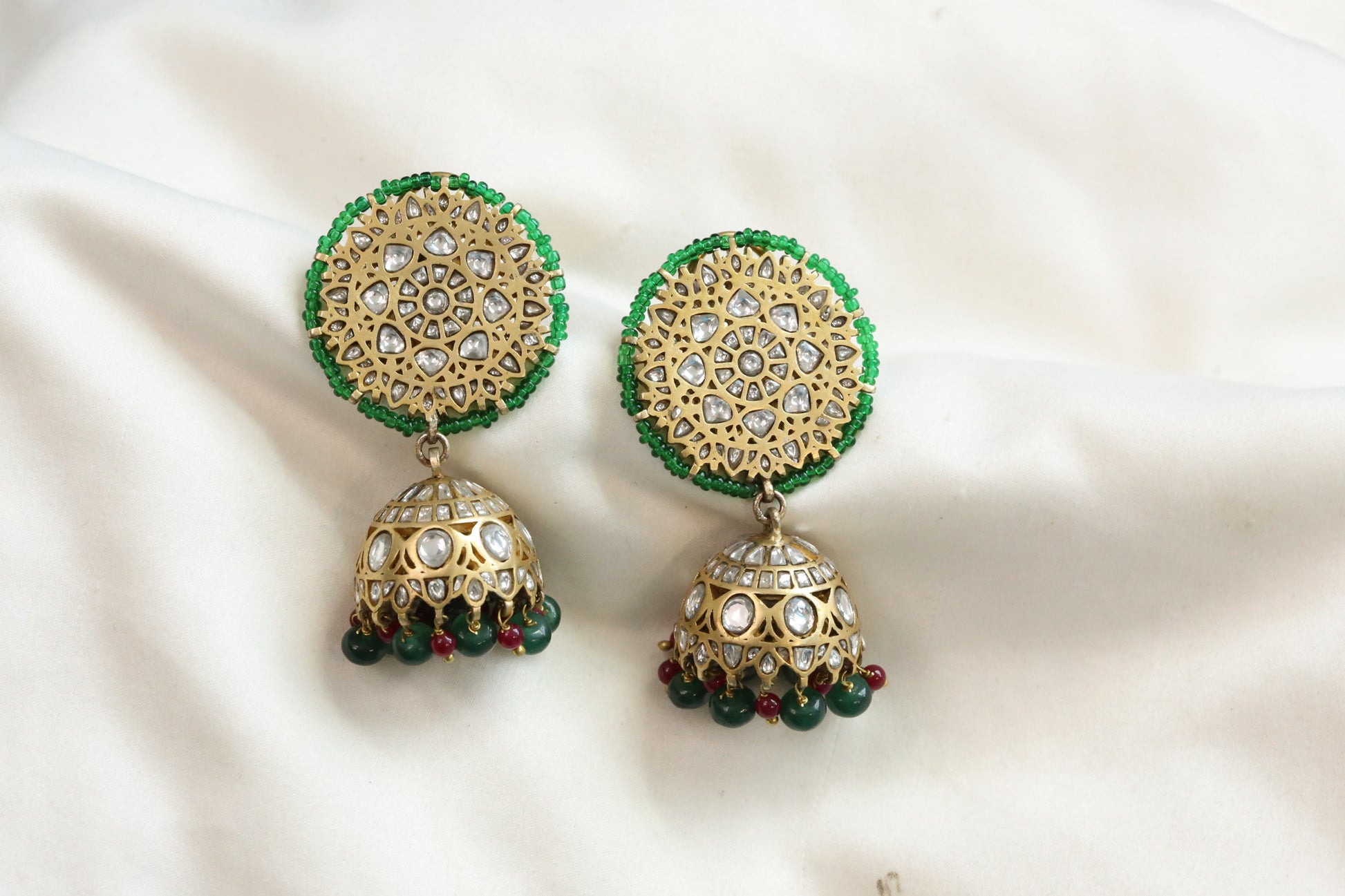 Tejasvi Vintage Gold Kundan Jhumka
