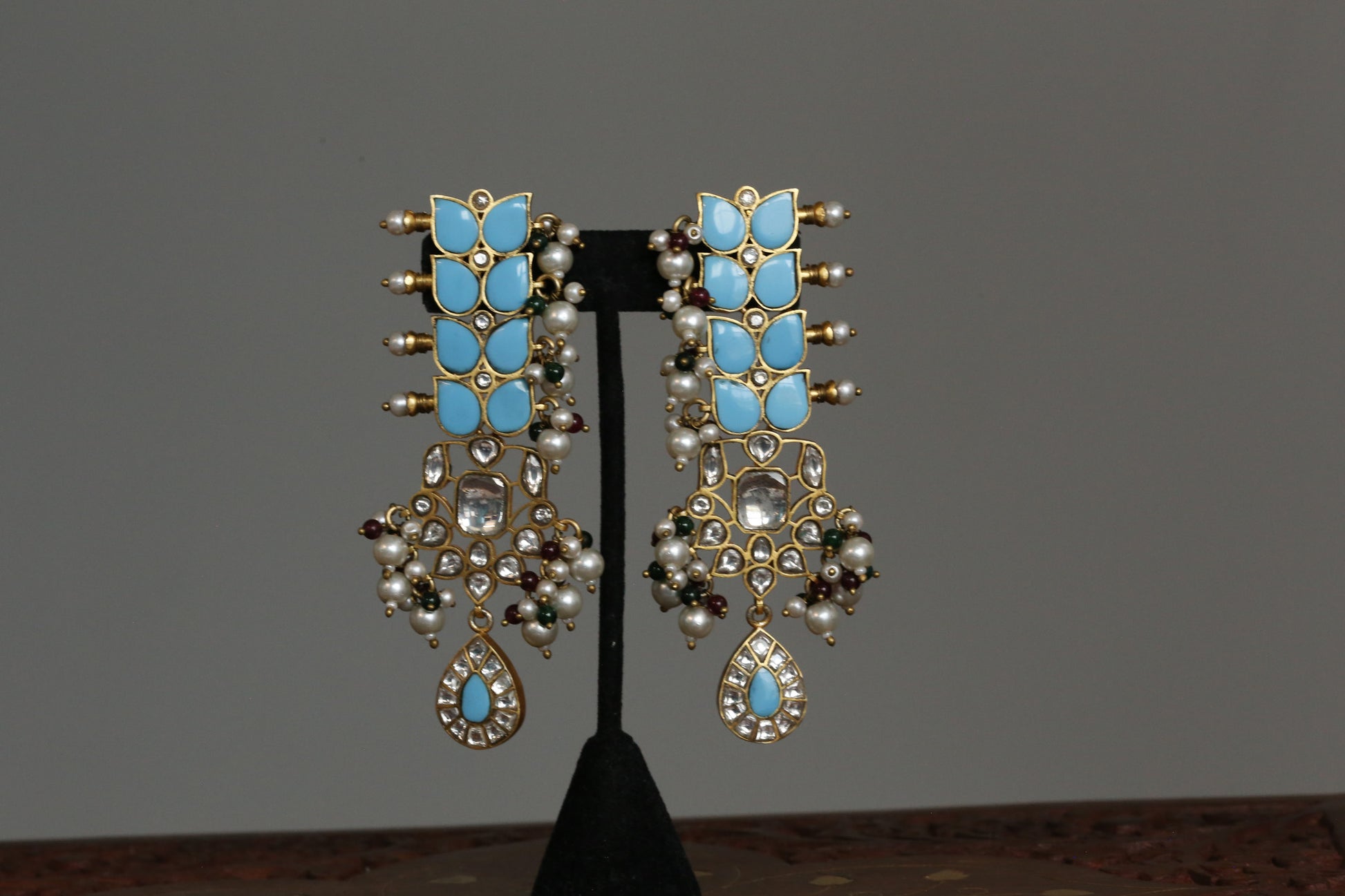 Raaha One Of A Kind Turquoise Jadau Earrings