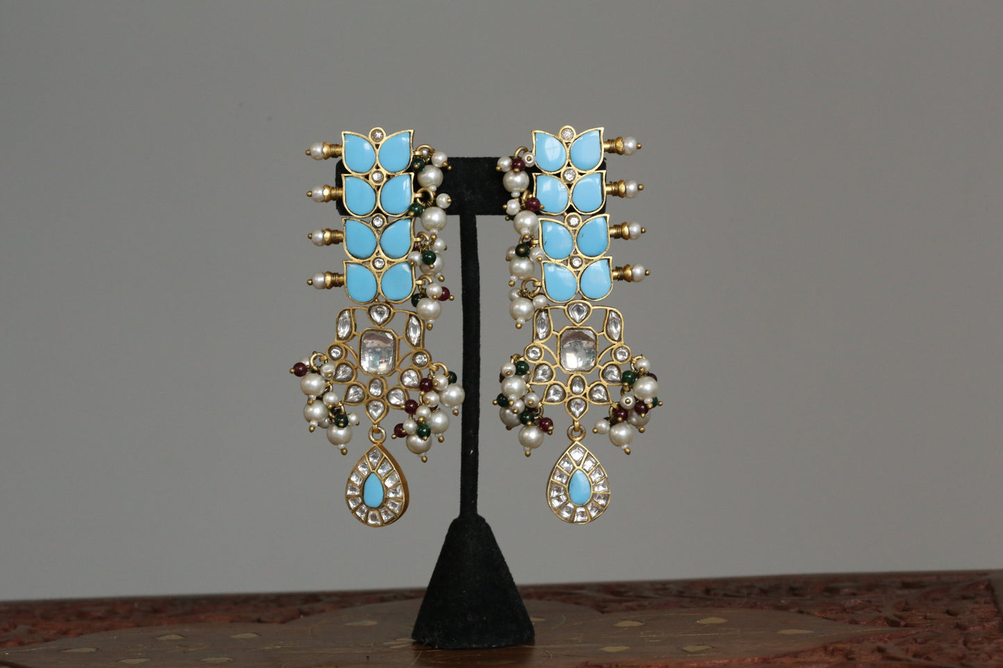 Raaha One Of A Kind Turquoise Jadau Earrings