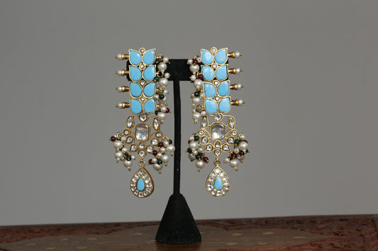 Raaha One Of A Kind Turquoise Jadau Earrings