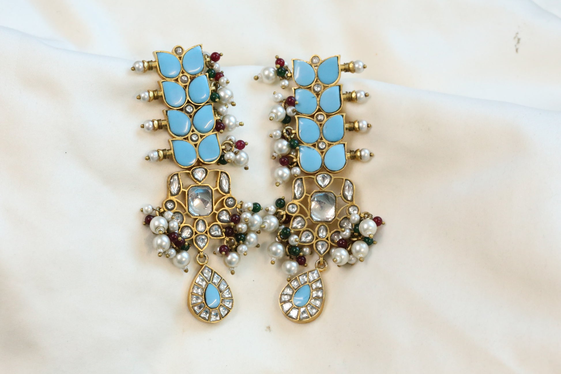 Raaha One Of A Kind Turquoise Jadau Earrings