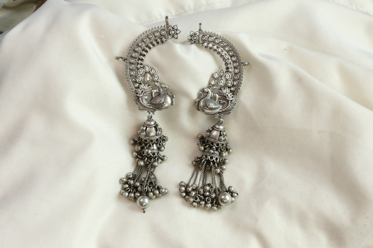 Mayura Earcuff Jhumka-Clear