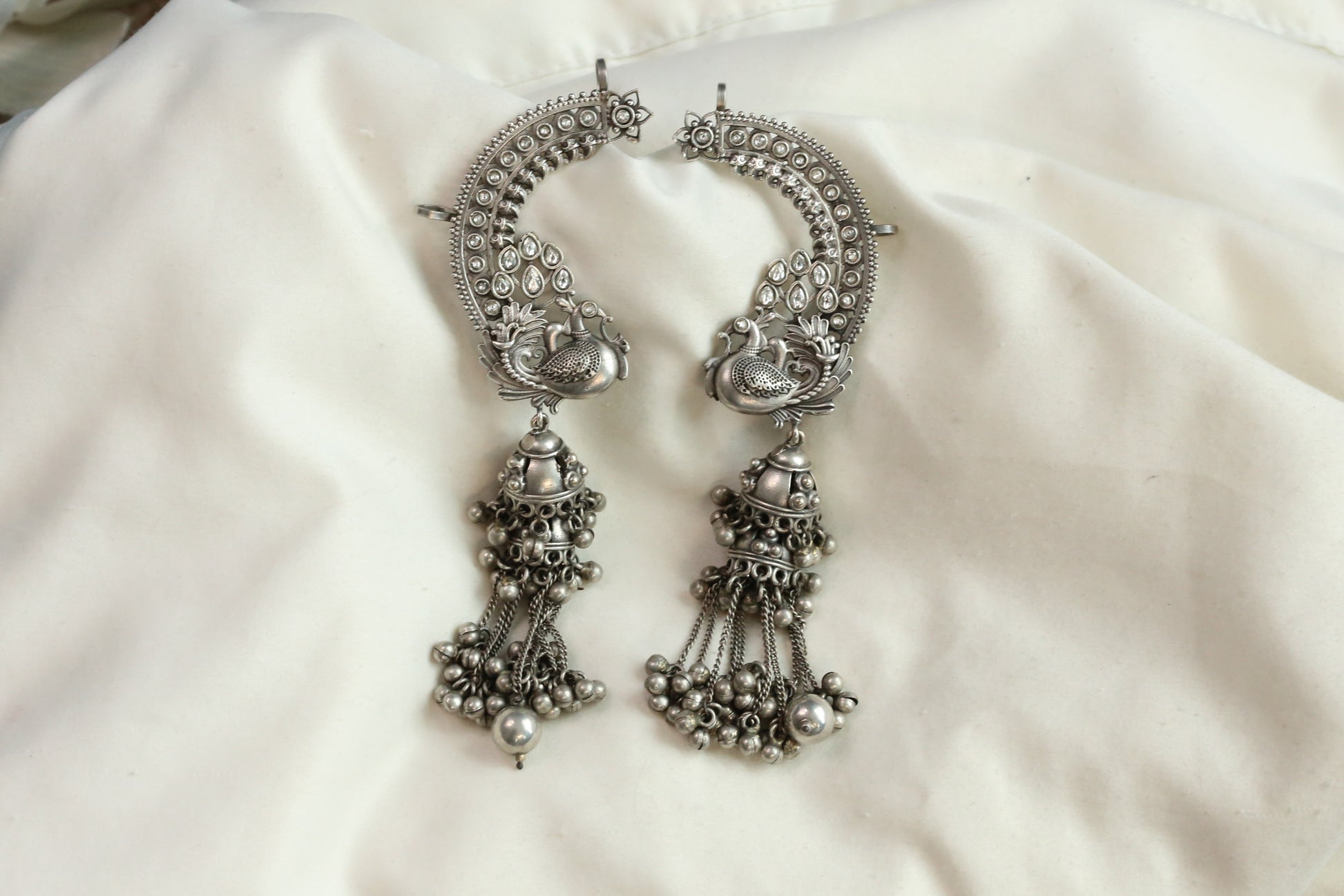 Mayura Earcuff Jhumka-Clear