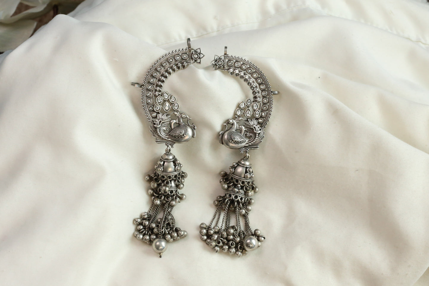 Mayura Earcuff Jhumka-Clear