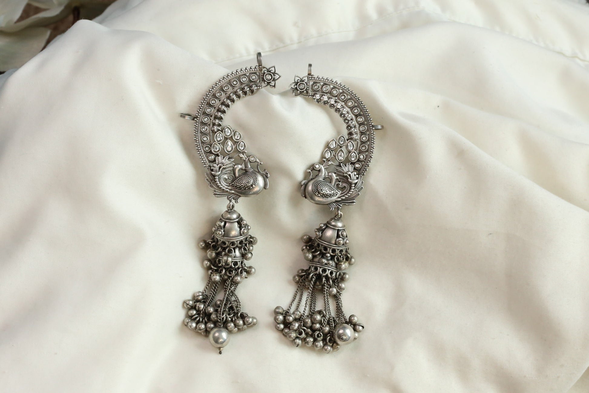 Mayura Earcuff Jhumka-Clear