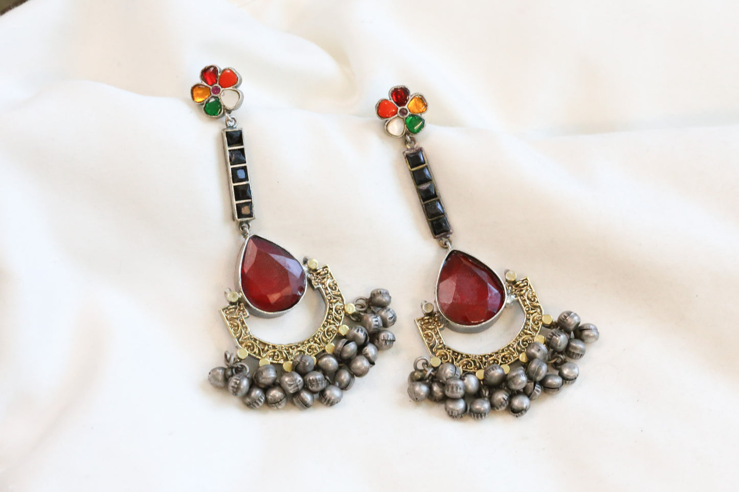 Jadau Fusion Dual Tone Chandbaali - Colors