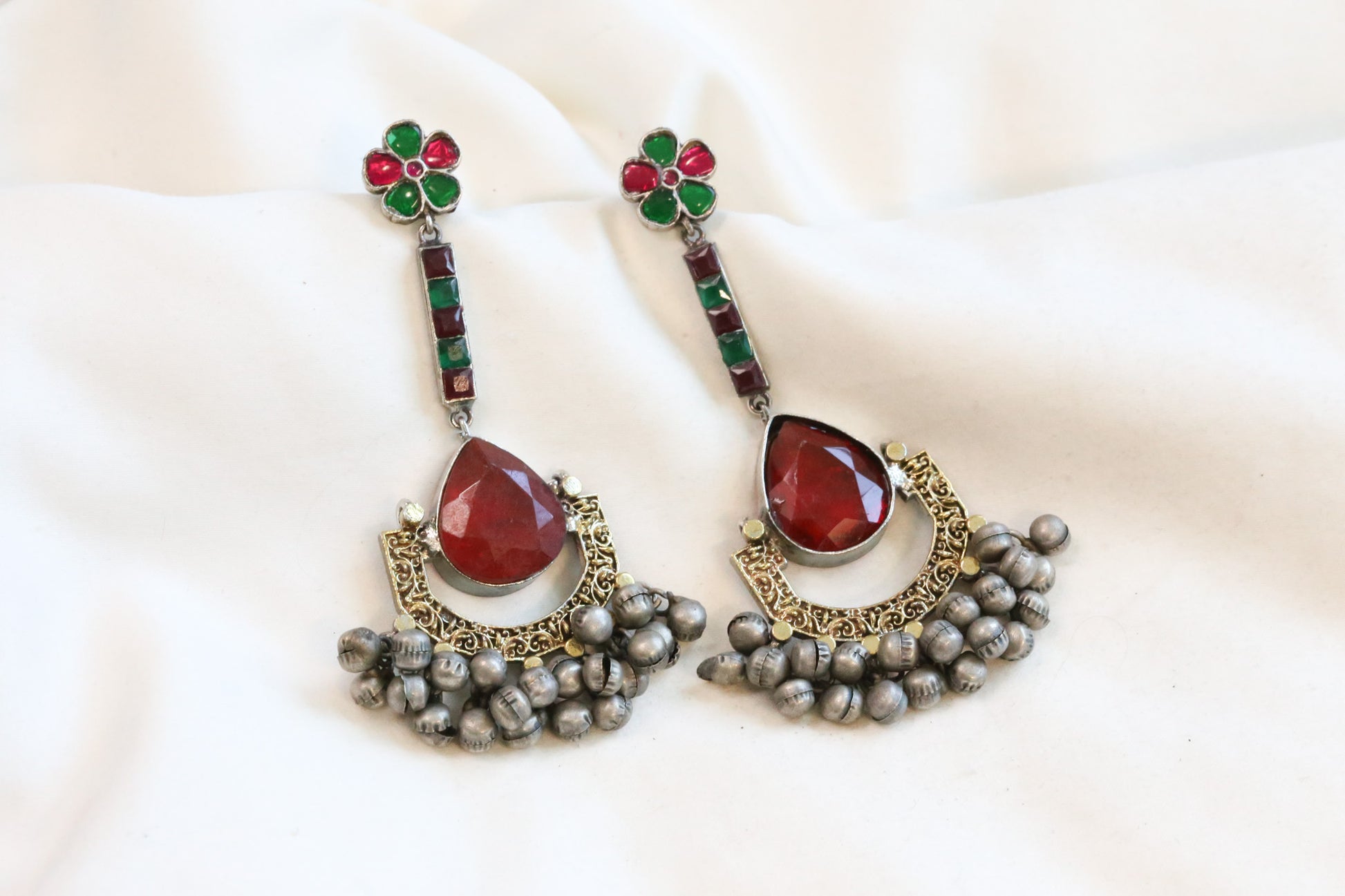 Jadau Fusion Dual Tone Chandbaali - Colors