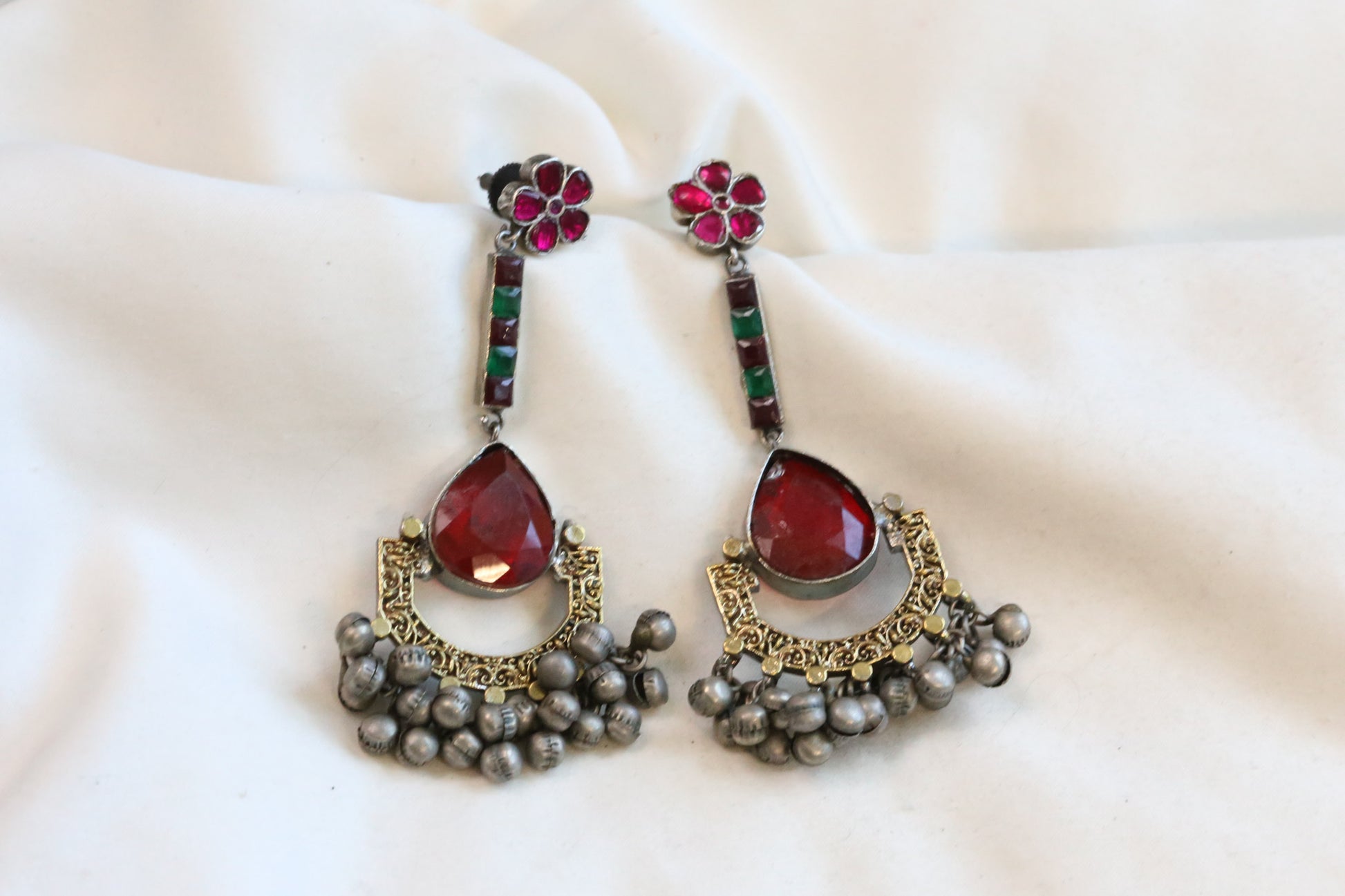 Jadau Fusion Dual Tone Chandbaali - Colors