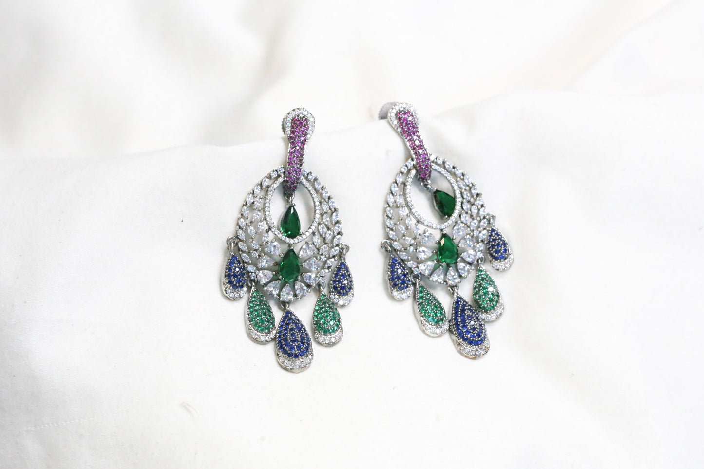 Rekha Micro CZ Earrings - Multi