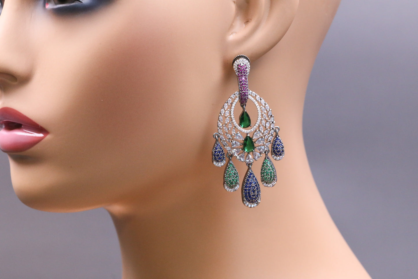 Rekha Micro CZ Earrings - Multi