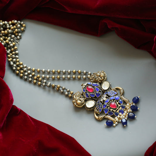 Neelu Fusion Jadau & Moissanite Pendant Necklace