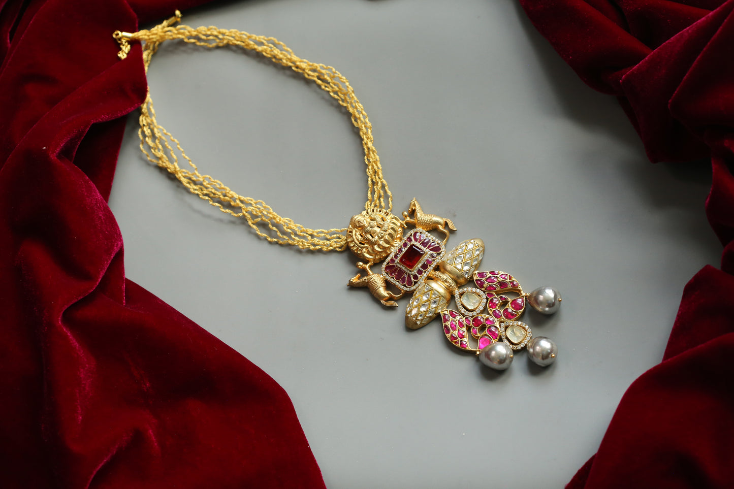 Ayesha Fusion Jadau Pendant Necklace (Removable Pendant)