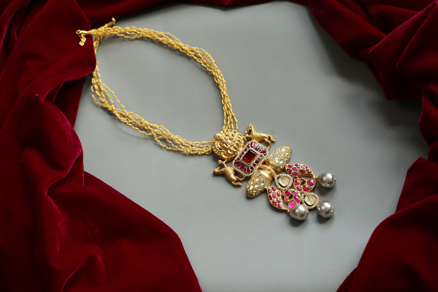 Ayesha Fusion Jadau Pendant Necklace (Removable Pendant)