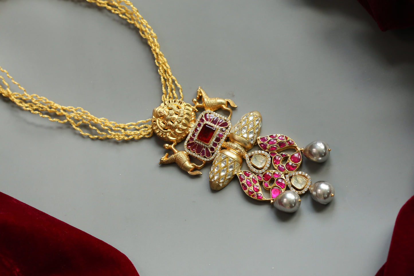 Ayesha Fusion Jadau Pendant Necklace (Removable Pendant)