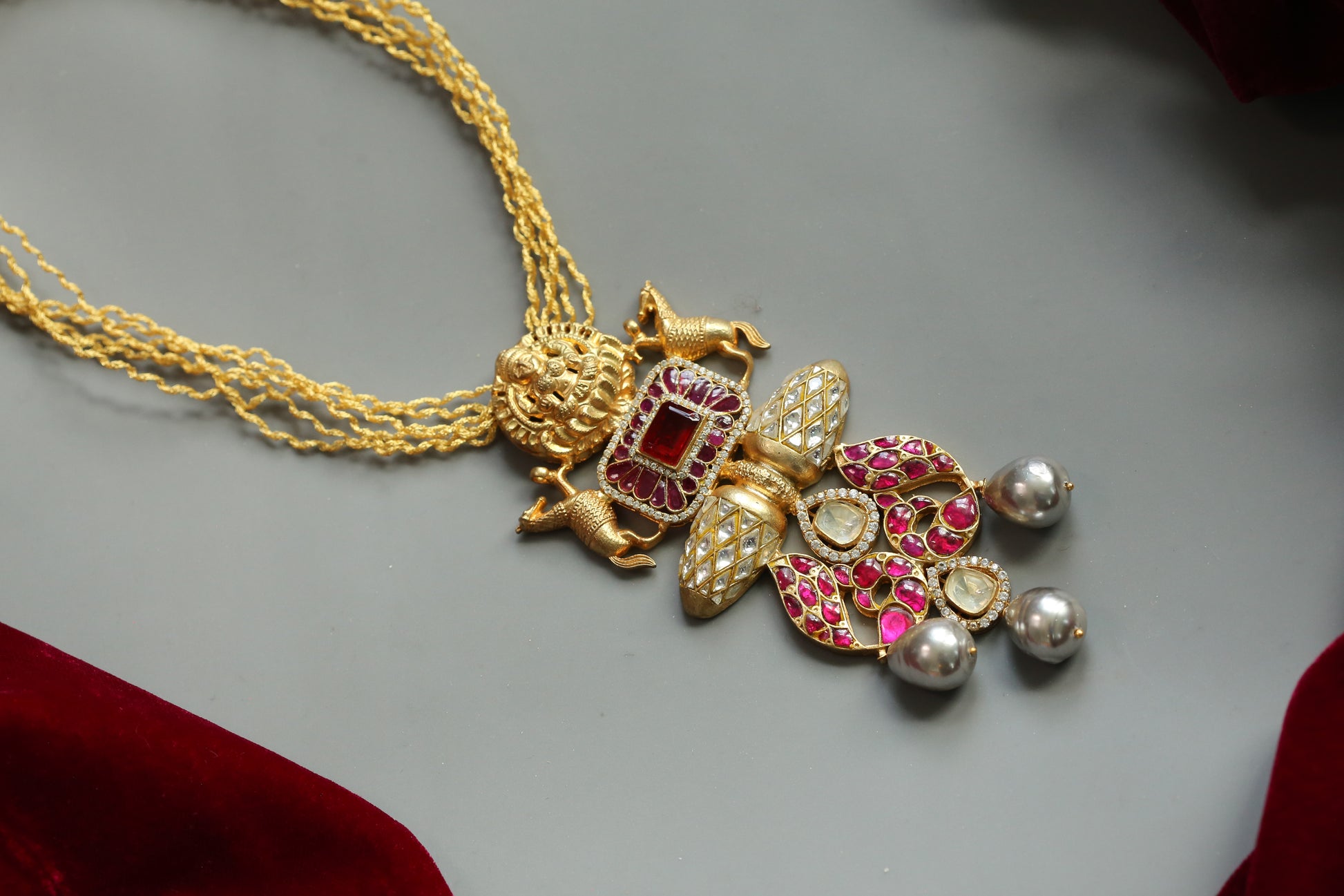 Ayesha Fusion Jadau Pendant Necklace (Removable Pendant)