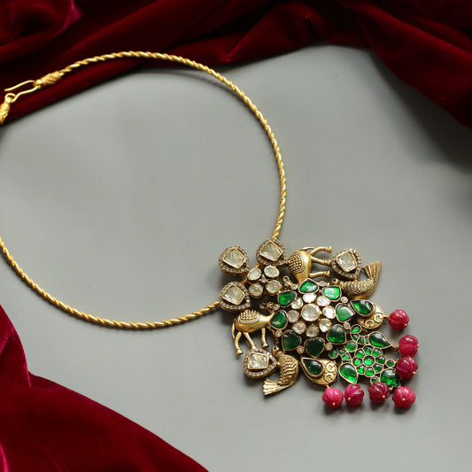 Nupur Fusion Jadau  Pendant Necklace (Removable Pendant)
