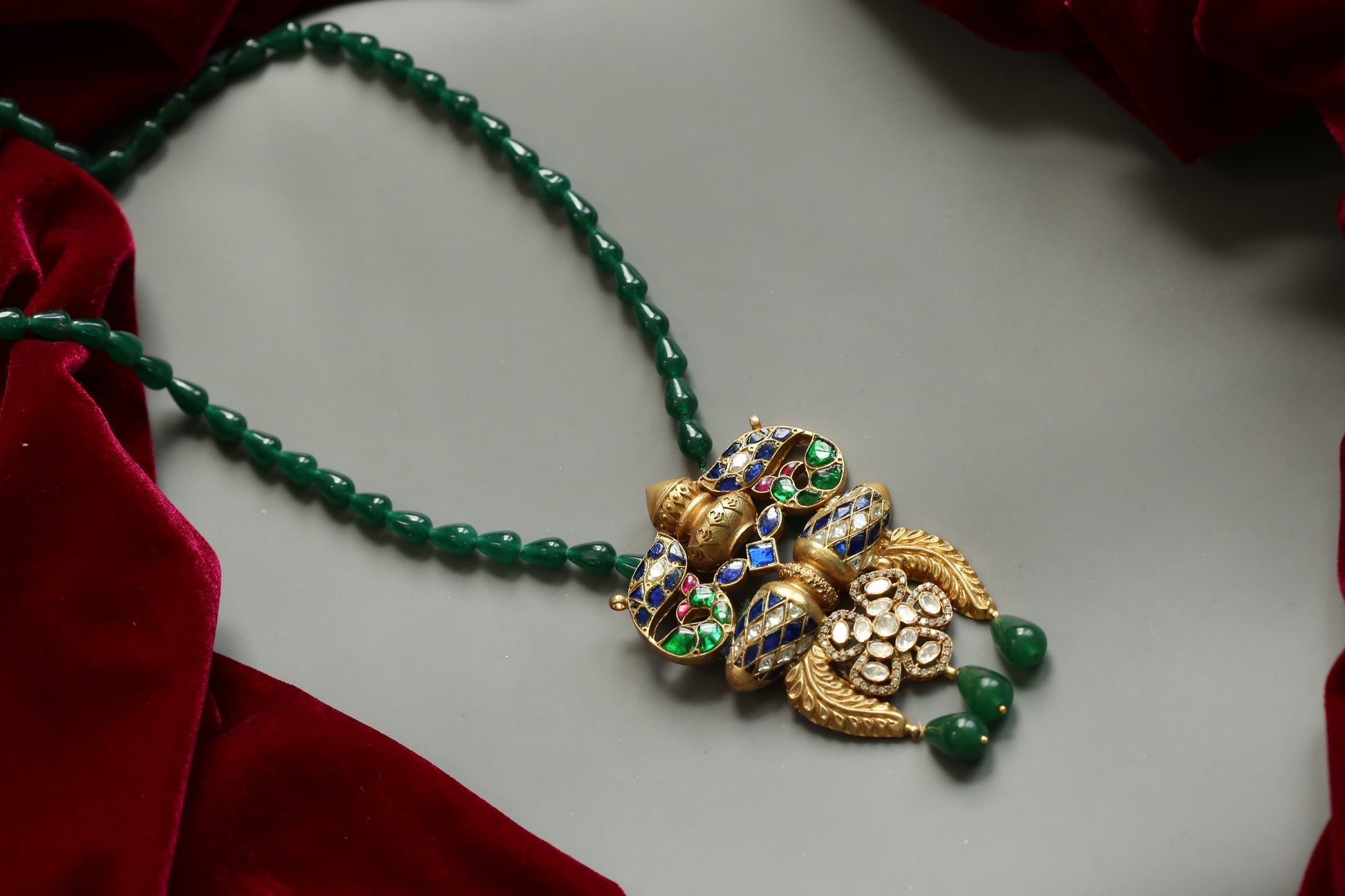 Nandini Fusion Jadau Pendant Necklace