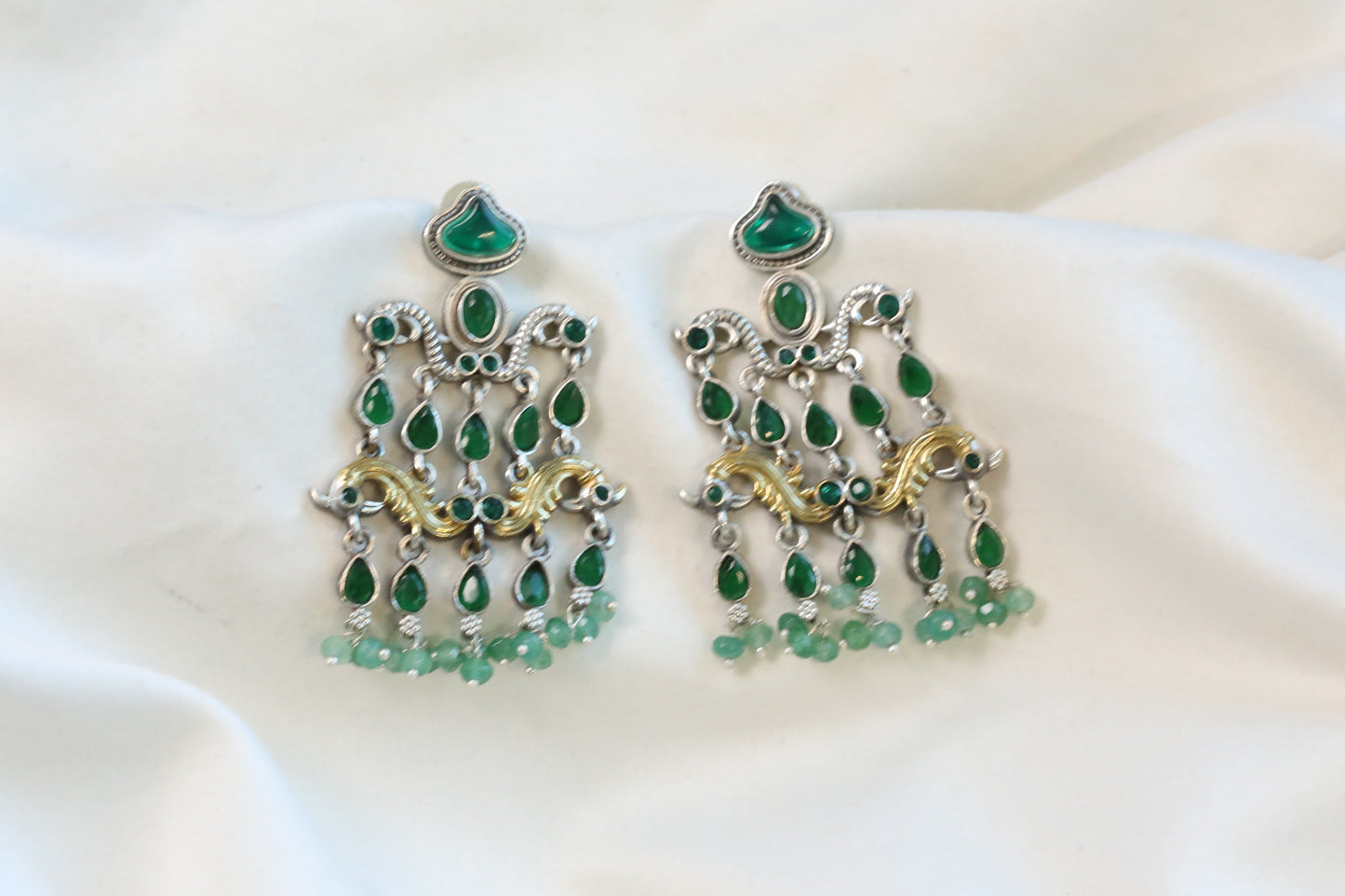Dhaani Dualtone Pasa Earrings - Green