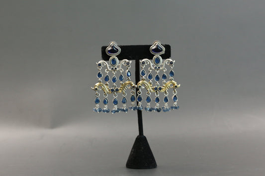 Dhaani Dualtone Pasa Earrings - Blue