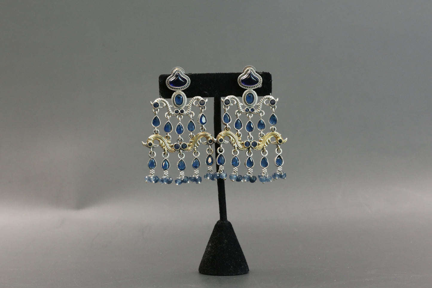 Dhaani Dualtone Pasa Earrings - Blue