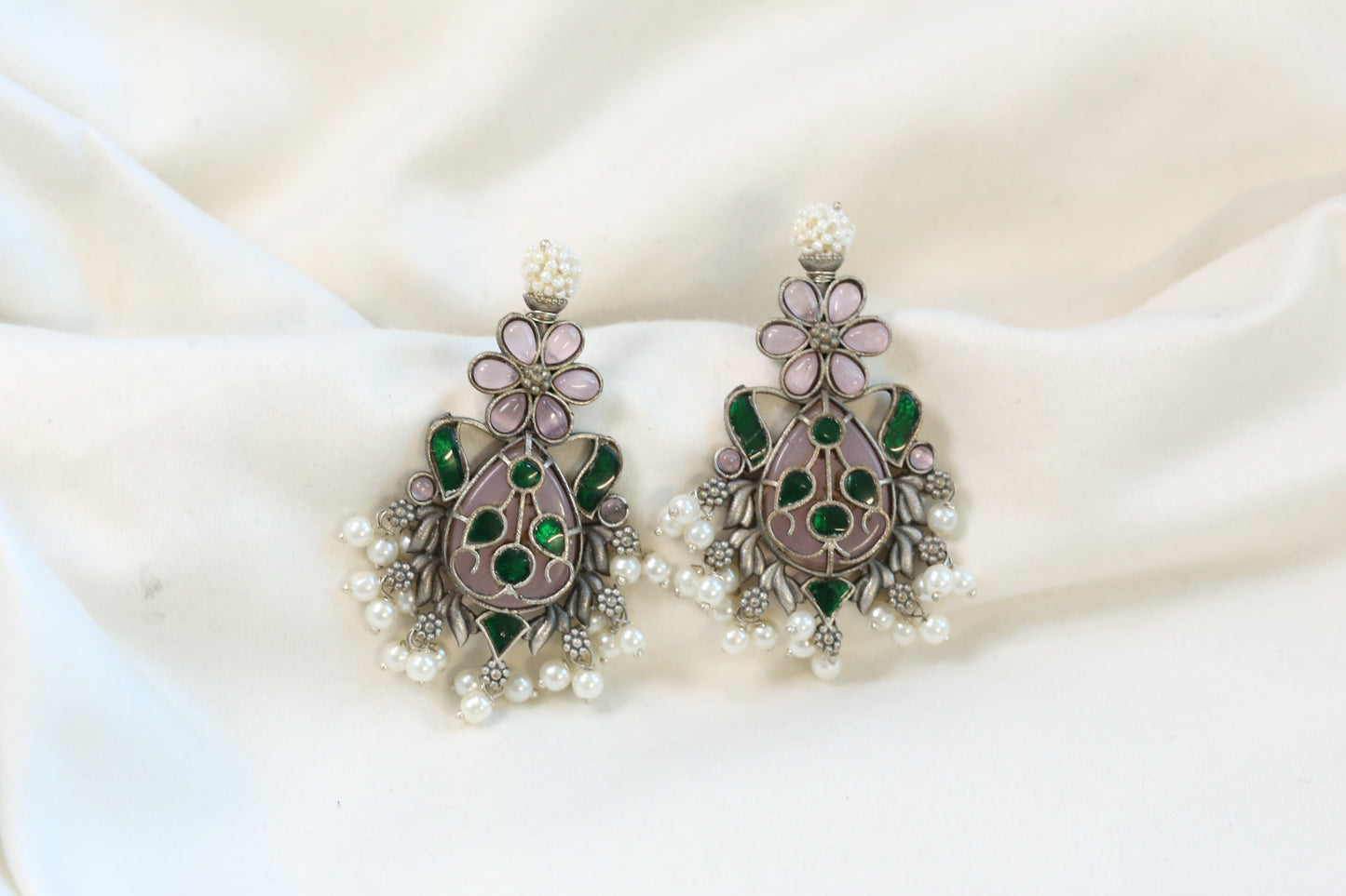 Fusion Earrings - Pink Green