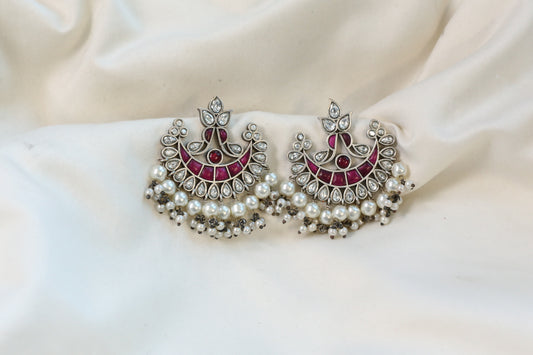 Ruby Clear Kundan Chandbaali