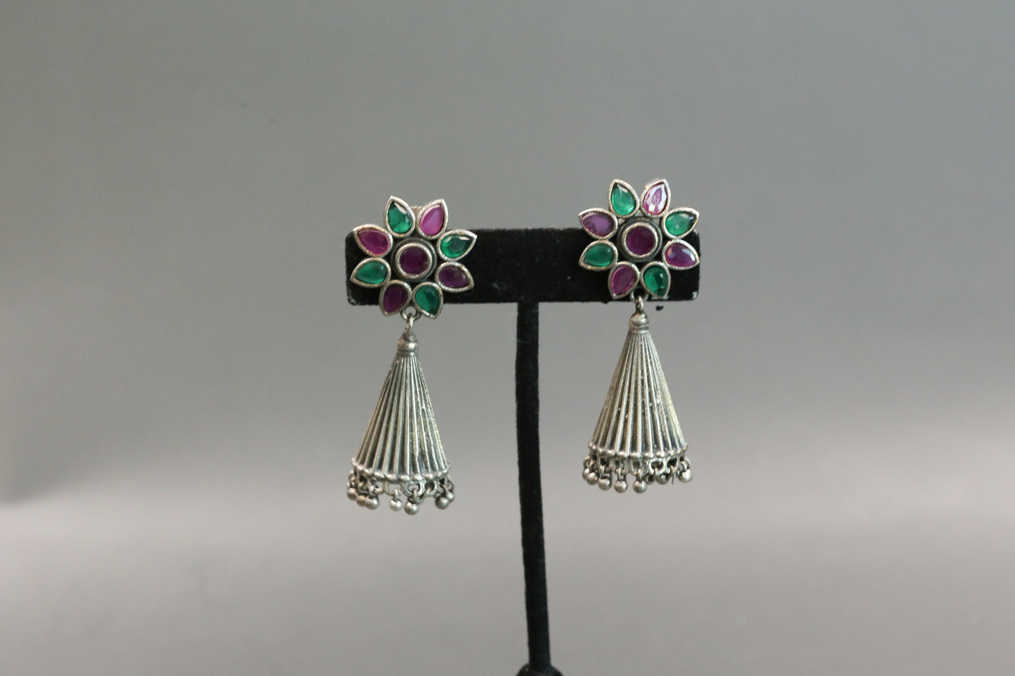 Sitara Silver Tone Jhumka